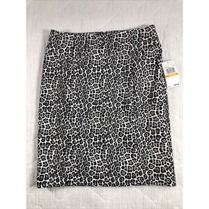 Michael Kors Skirt Women's Size Small Leopard Animal Print Black White Gray NWT